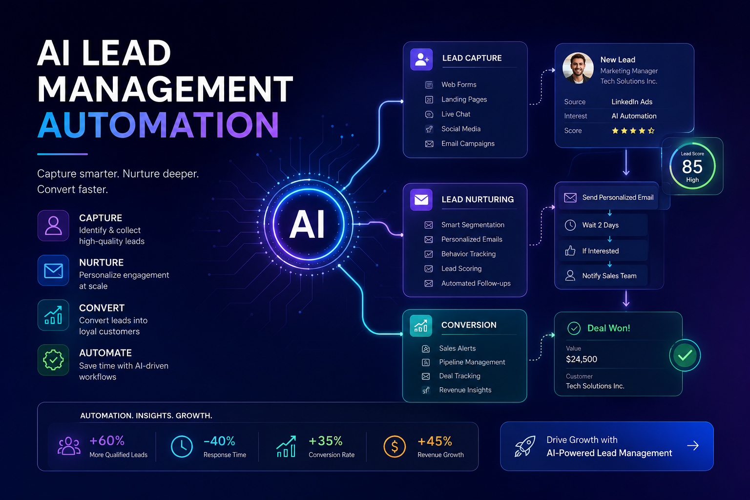 Smart lead conversion automation AI